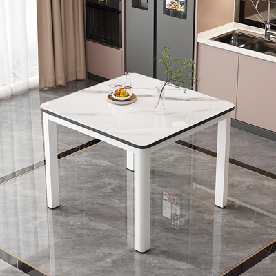 餐桌椅组合家用小户型2人吃饭桌子钢化玻璃棋牌四方桌洽谈正方形