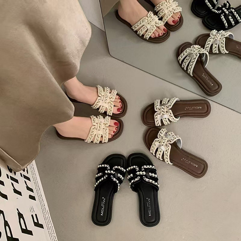 法式人字拖女外穿2026新款春仙女小香风时尚平底一字沙滩凉拖鞋,女鞋,其他拖鞋,淘宝优惠券,粉丝福利购,淘宝优惠卷