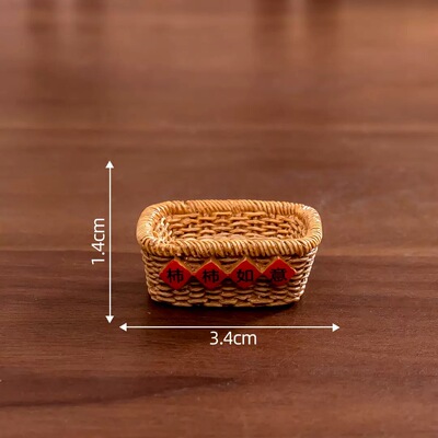 CJ微景观桌面小摆件事事如意柿子筐创意树脂迷你摆件