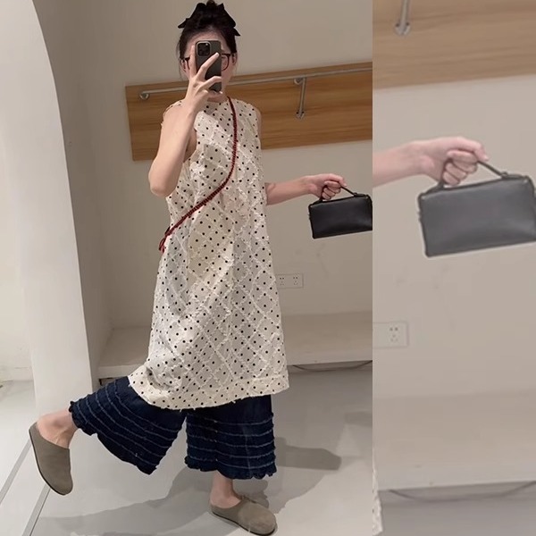 法式宽松超好看气质波点设计感背心裙2025年夏季高级感阔腿裤套装