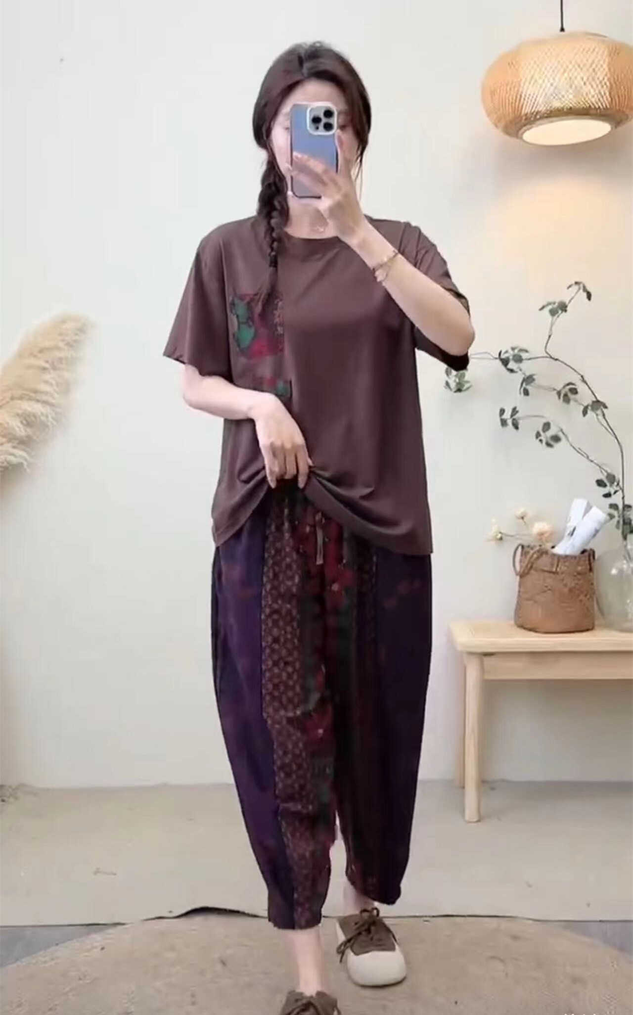 宽松遮肉新款休闲炒色显瘦上衣