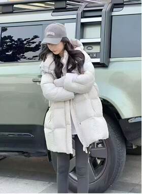 一手长高克数300克90绒泡芙大码宽松保暖加厚下雪天羽绒服N12