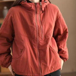 多拉链夹棉保暖棉服外套女新款 棉衣潮D11 文艺宽松百搭时尚