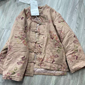 国风盘扣满印花时尚 棉服外套女冬季 加棉加厚保暖棉衣潮D15