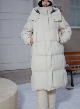 中长款字母贴标连帽休闲宽松显瘦羽绒服上衣冬季保暖外套潮K44