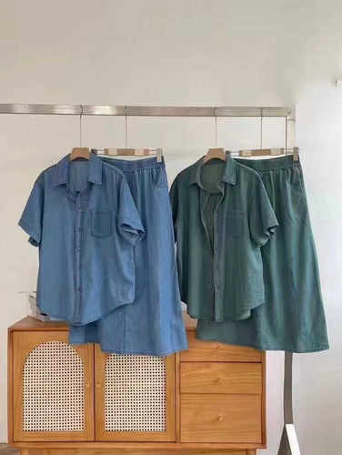 半身裙高腰休闲翻领文艺单排扣