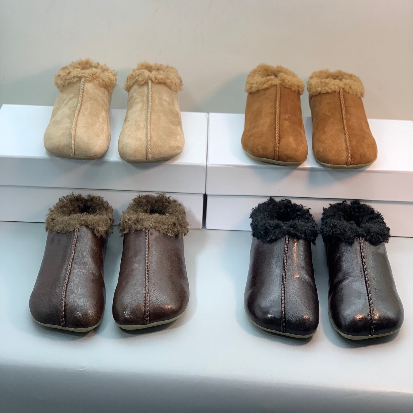 秋冬保暖圆头毛一体女士雪地靴