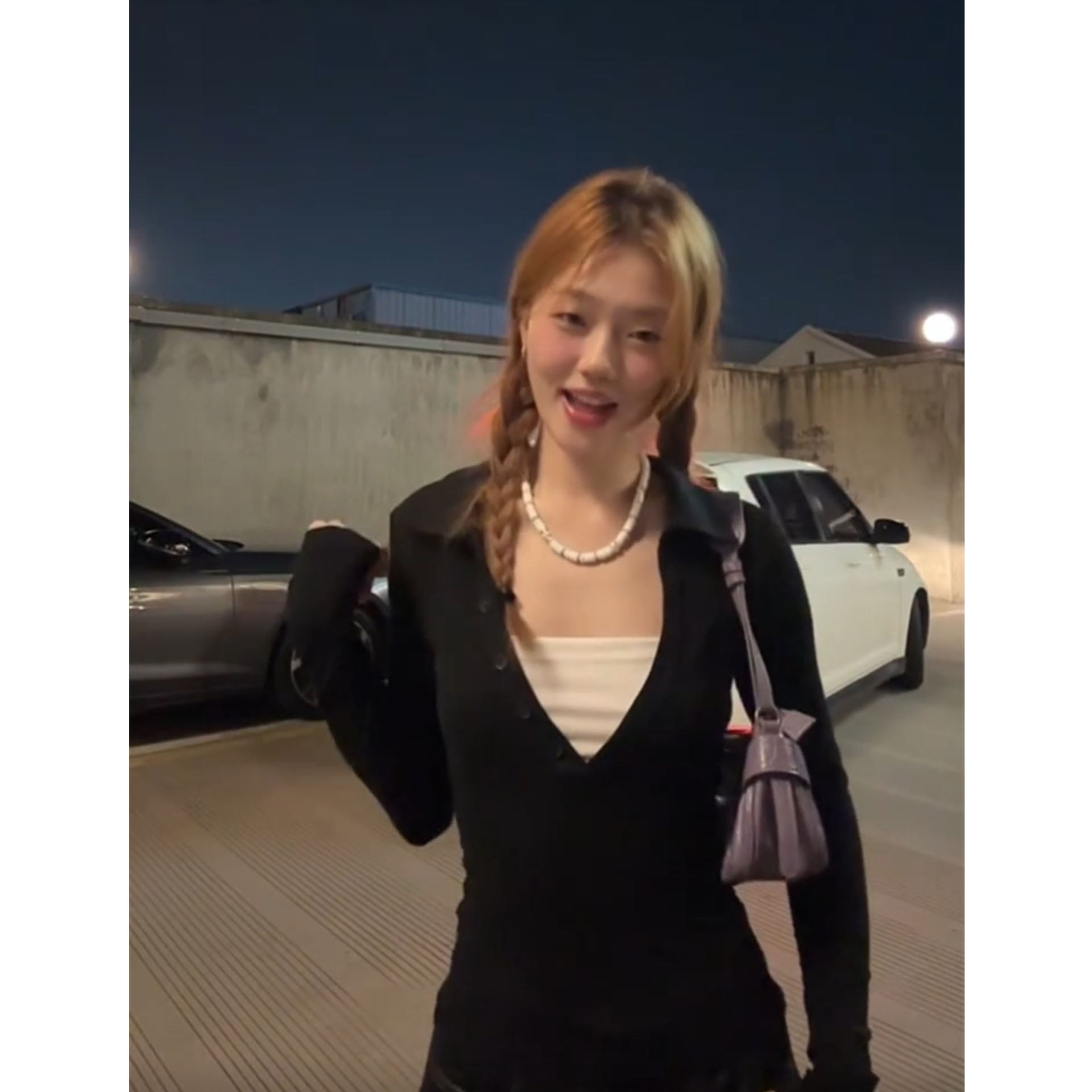 美式复古假两件V领长袖t恤女