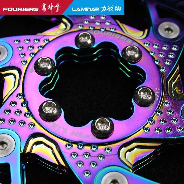 FOURIERS/富律业 BR-DSK001 山地车浮动碟刹片 ,6钉镀钛刹车盘