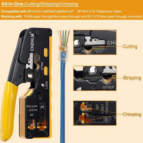 Rj45 Crimp Tool Pass Through Ethernet Crimping Tool kit for