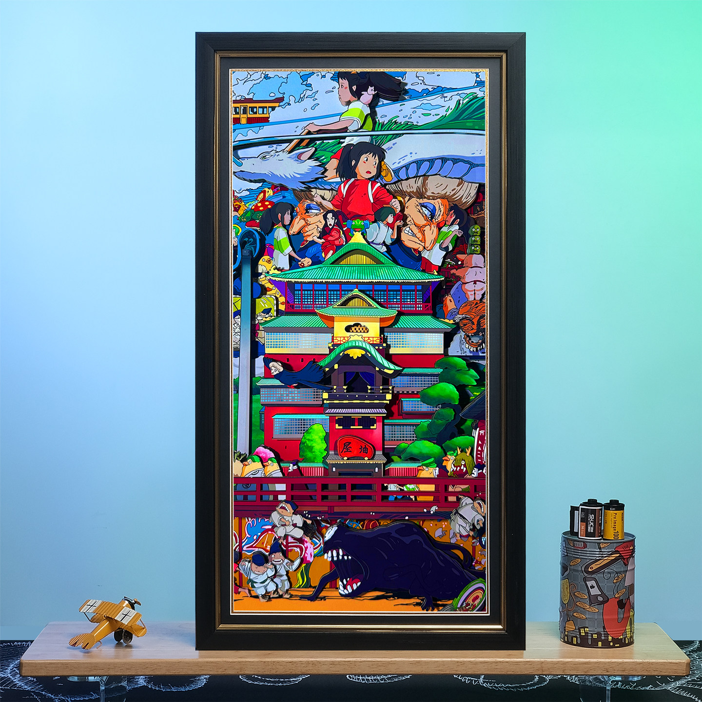 千与千寻3D立体画宫崎骏动漫白龙背景装饰周边可挂可摆画生日礼物
