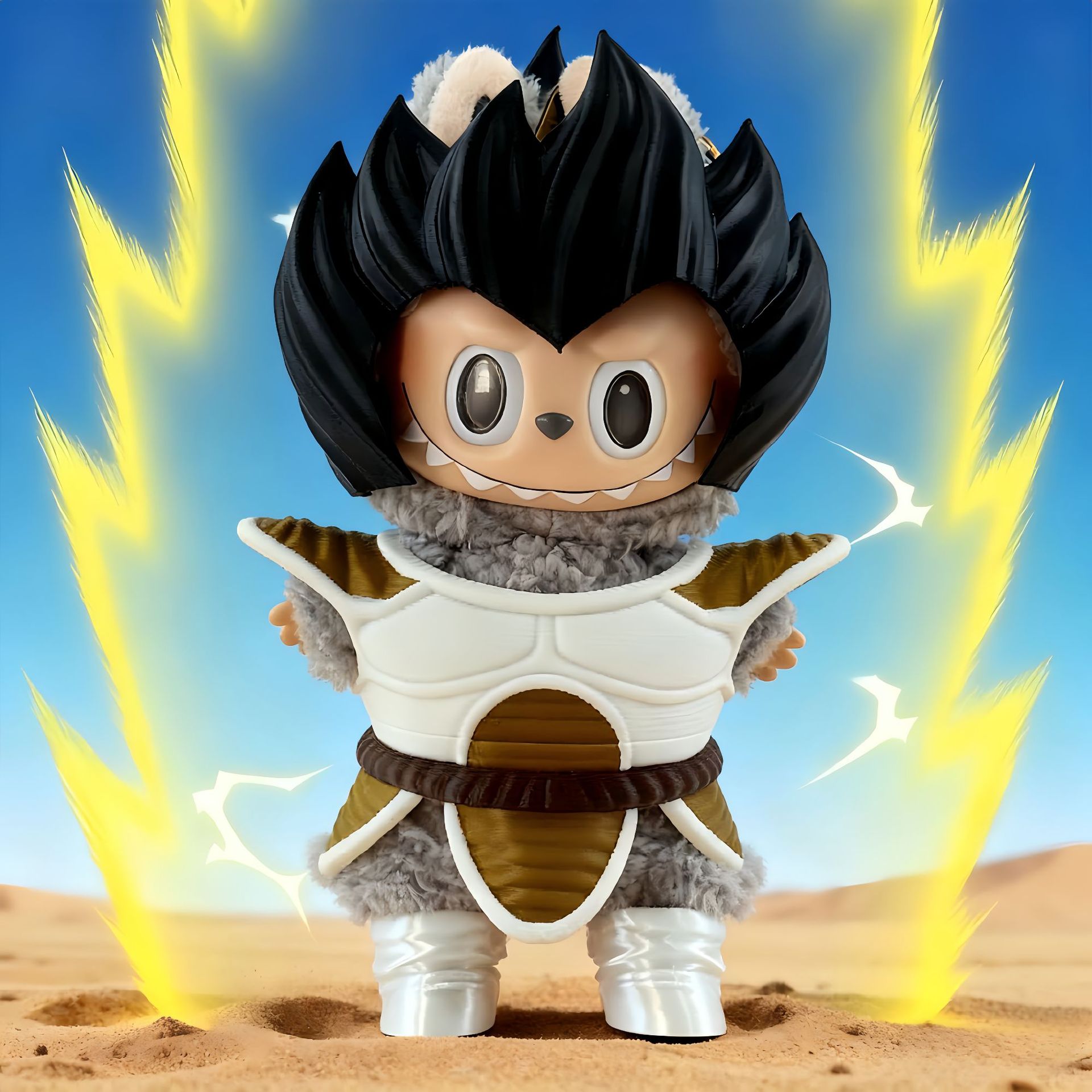 赛亚人拉布布贝吉塔3D娃衣一二三代labubu盔甲套装挂件公仔配饰