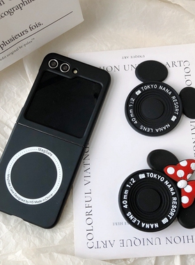 可爱立体耳朵玛丽猫适用三星ZFlip6手机壳Z Flip5保护壳硬壳ZFlip3创意w23 filp全包zflip4铰链w24flip折叠屏