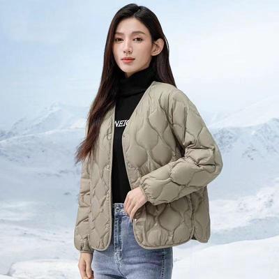 轻薄羽绒棉服女小款2024年秋冬新款短款无领内搭外穿薄款内胆外套