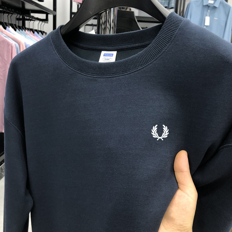 FP麦穗男装冬季加绒宽松圆领卫衣