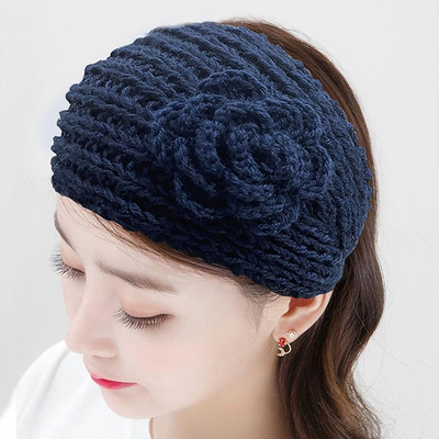 冬季保暖发带毛线气质新款宽头套