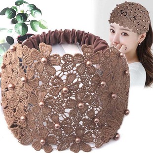 碎发宽头套头巾帽子头饰 发卡遮白发神器发箍时尚 宽边薄款 发带夏季