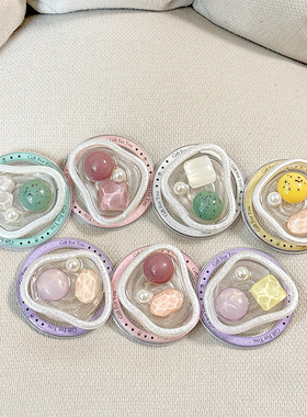 韩国ins风宝石水钻小清新背贴女款支撑架磁吸可伸缩手机气囊支架