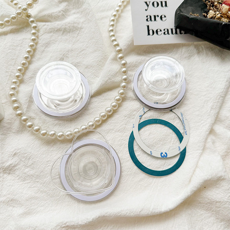 简约纯色创意DIY底座无线充电车载磁吸MagSafe气囊手机支架折叠伸