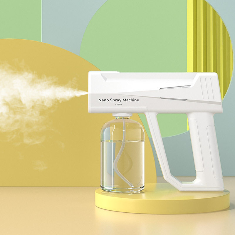 酒精手持消毒枪喷雾枪蓝光纳米雾化器电动空气喷枪杀菌家用消毒机