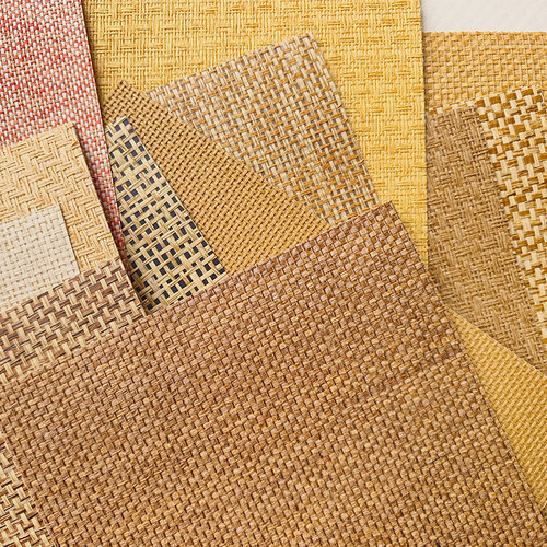 中古风藤编植物墙纸天然草编壁纸