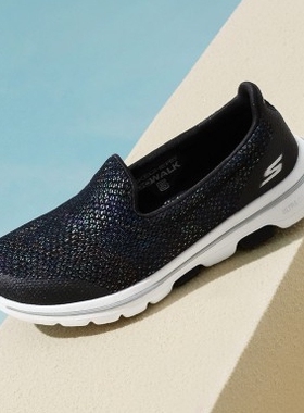 skechers斯凯奇健步鞋休闲鞋一脚蹬乐福鞋网面鞋124005 124147