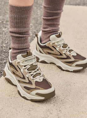 skechers斯凯奇大地色系女鞋漫月鞋老爹鞋运动休闲鞋厚底鞋177594