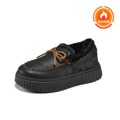 skechers斯凯奇加绒奶贝鞋乐福鞋女鞋缓震回弹健步鞋保暖一脚蹬