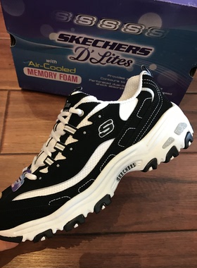 Skechers斯凯奇 女休闲鞋 经典黑白熊猫鞋 松糕底运动鞋11930