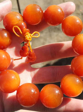 琥珀木手串男满油全透光松明子东北沉香血龙木佛珠檀木全文玩手链