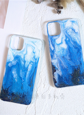 一只羊蓝色海洋手机壳适用于苹果14plus13pro12Pro米12PRONOVA8