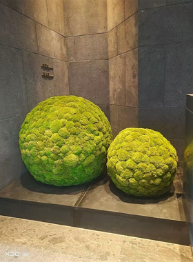 永生苔藓球 假山石景观  样板间售楼部水酒店餐厅空间装饰