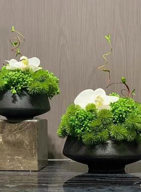 现代新中式仿真花艺套装  样板间会所茶几软装饰品花艺摆件