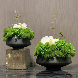 饰品花艺摆件 样板间会所茶几软装 现代新中式 仿真花艺套装