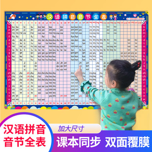 音节拼读音节全表声母韵母拼读训练一年级拼音节三拼音节挂图无声