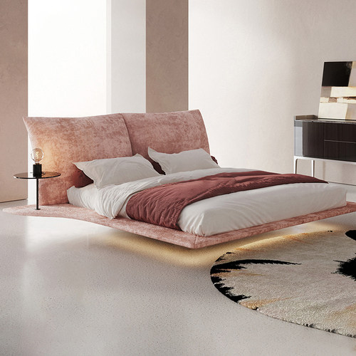 意式极简摩图高端雪尼尔绒花瓣床