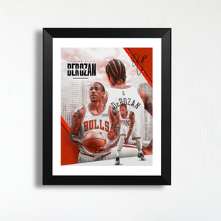 德罗赞海报壁画实木相框篮球迷周边照片墙家居酒吧装饰桌摆件礼物