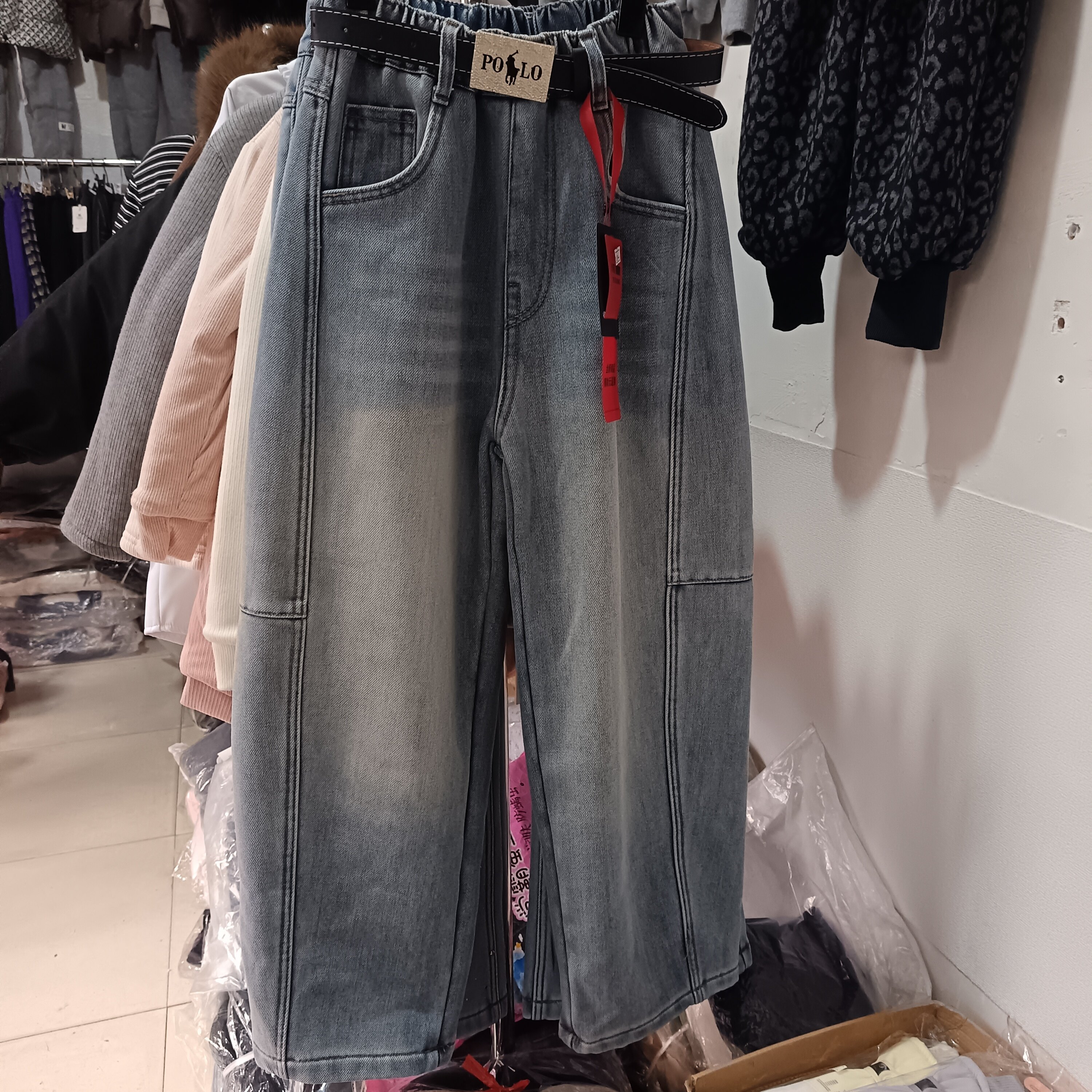 2026年男女童加绒牛仔裤秋冬新款儿童时尚百搭高腰显瘦弯刀阔腿裤,童装/婴儿装/亲子装,裤子,淘宝优惠券,粉丝福利购,淘宝优惠卷