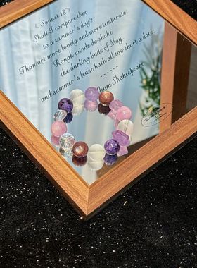 天然紫水晶手链女梦幻紫水晶手串能量配饰多宝手串白水晶多宝手链