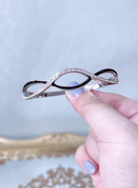 新款轻奢款圆形波浪手镯钛钢金色百搭极简风不易褪色网红手环A607