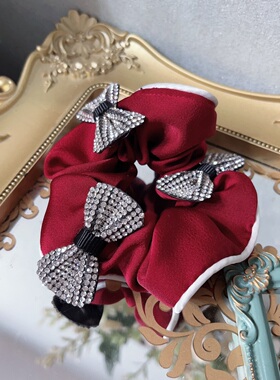 百搭蝴蝶结大肠圈发圈网红小仙女新款红色气质少女精品店发饰A500