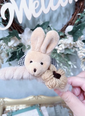 新款网红AB版蝴蝶结鲨鱼夹盘发用大抓夹小兔小熊发饰发爪发饰A445