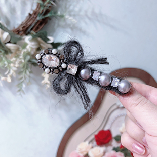 新款 复古重工蝴蝶结鸭嘴发夹少女头饰刘海侧边夹顶夹发饰发夹B012