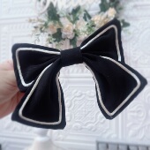 网红小香风大蝴蝶结重工款 弹簧夹马尾发夹子发饰发卡仙女顶夹A140