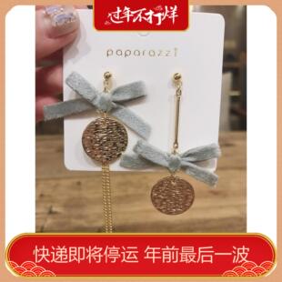 少女感不对称俏皮蝴蝶结耳钉耳环爱心可爱学生日常穿搭耳饰女1305