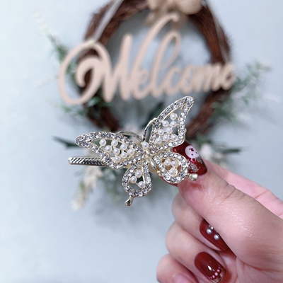 蝴蝶发夹合金百搭鸭嘴夹仙女发饰