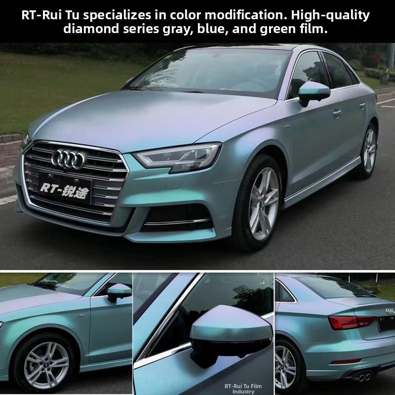汽车改色膜钻石系列极光绿个性哑面星空灰魅蓝全车变色漆面保护膜
