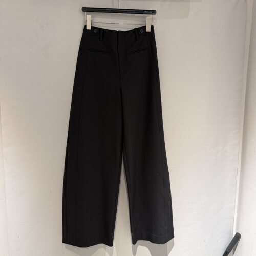 欧洲站2026春季新款高腰两粒扣通勤百搭显瘦阔版黑色阔腿裤女F840