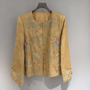 欧洲站2026春季新款复古新中式国风刺绣图案好看年轻款外套96063