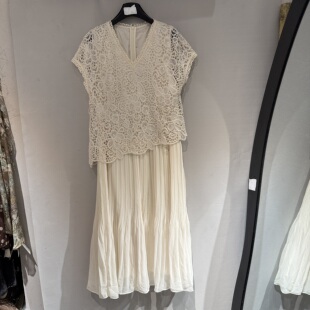 无袖 欧洲站2026春季 新款 鸡心领镂空勾花显瘦减龄法式 连衣裙6010 款